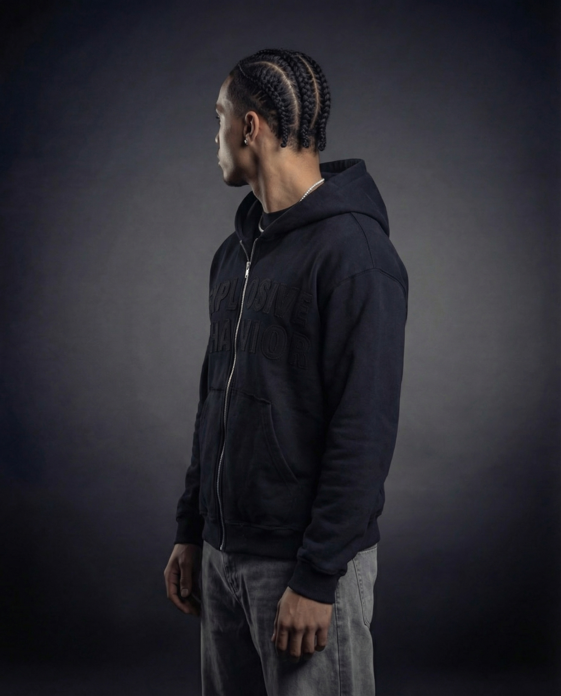 Explosive Behavior Blacked Out Zip Up