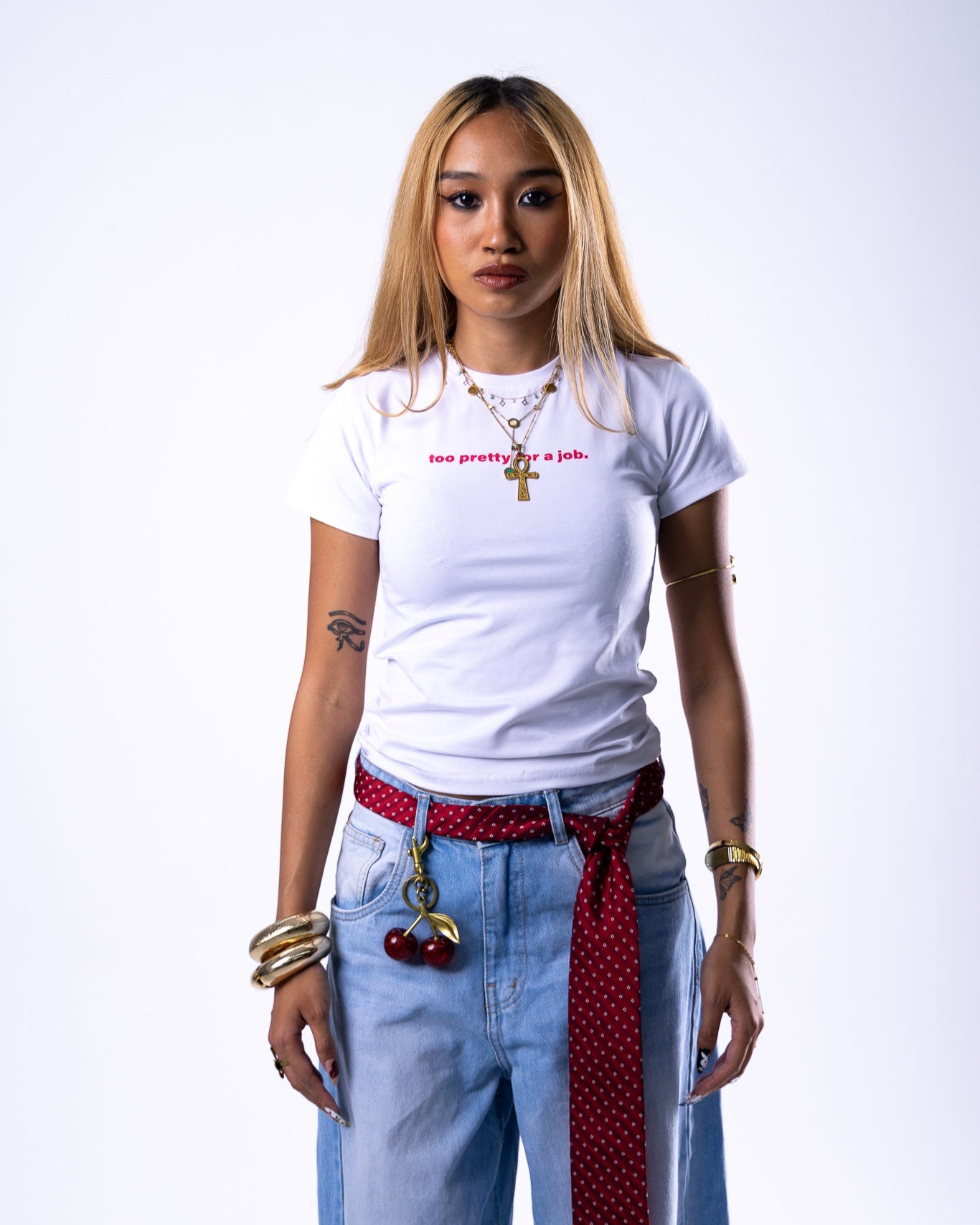 Too pretty for a job baby tee